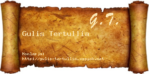 Gulis Tertullia névjegykártya